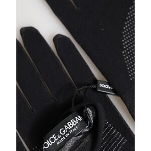 Dolce & Gabbana Black DG Logo Cotton Hands Mitten Men Men's Gloves